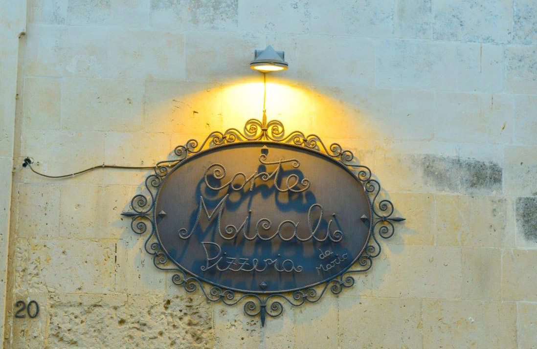 Corte Micali Pizza Restaurant's Outdoor Light Sign in Martano